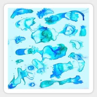 Blue and Green Ink Splatter Sticker